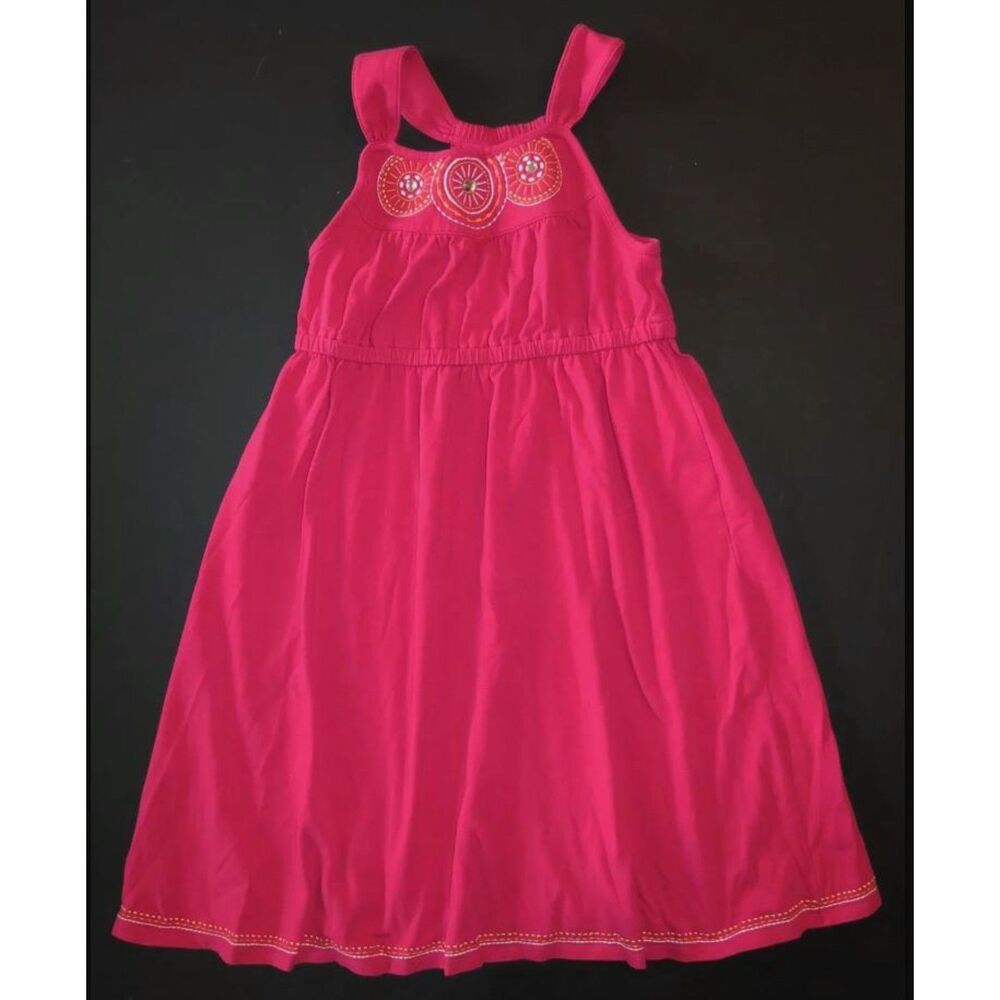 Gymboree Girls Tank Dress 12 Batik summer fiesta magenta pink orange embroidered